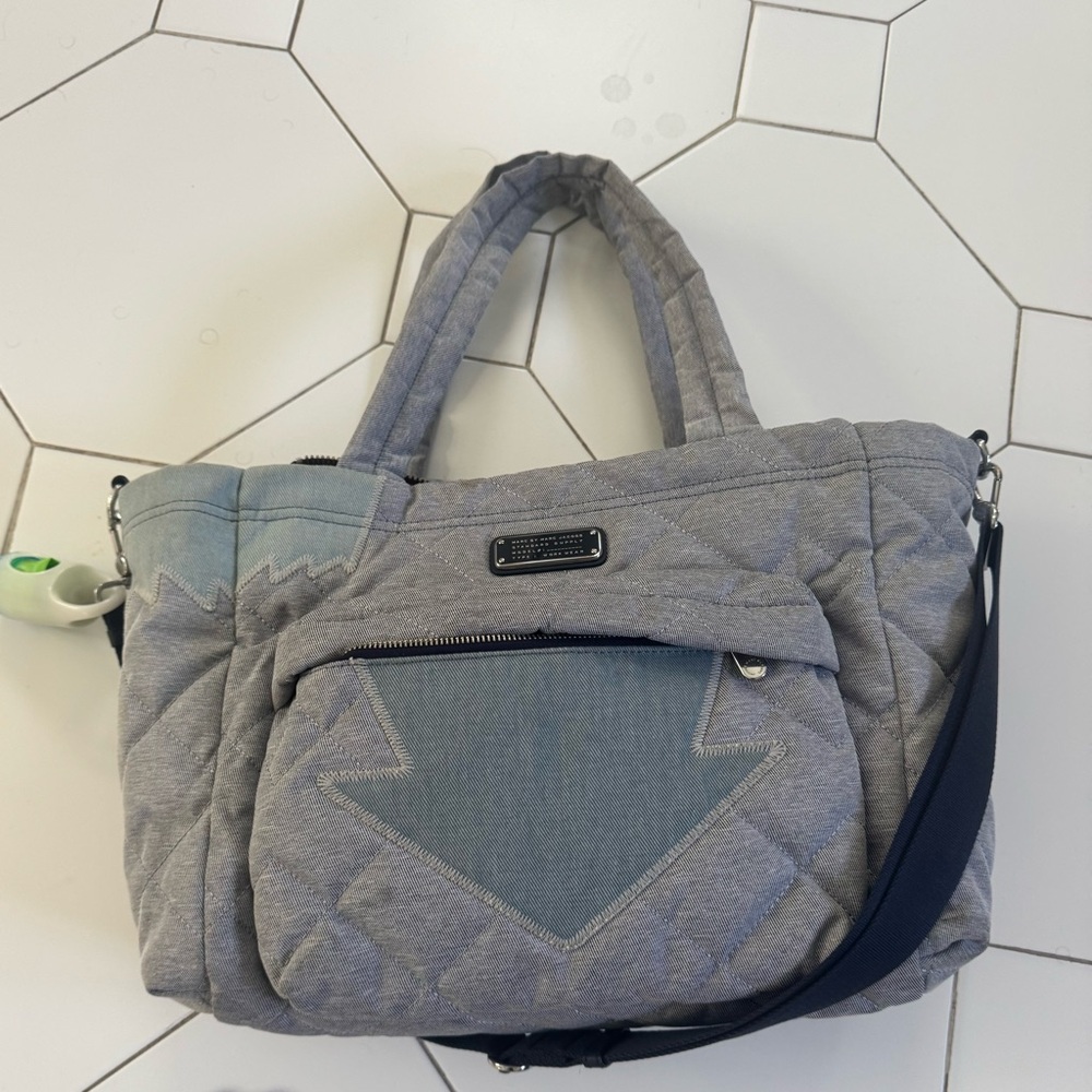 Marc Jacobs Gray Quilted Tote Bag with Versatile Straps